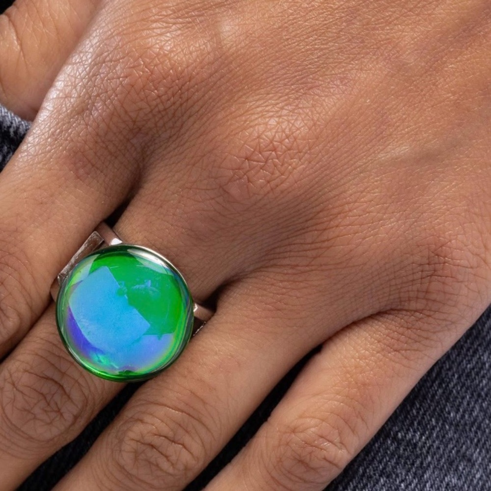 Green Iridescent Statement Ring